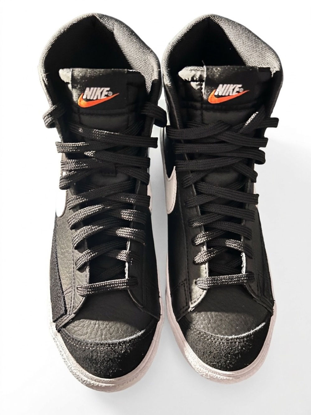 Nike Kids Black White High-Top Sneakers NWOB 7Y